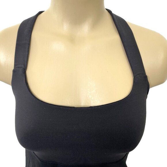 Lululemon Cross Back Tank Top Womens size 6 Black Bra Top Workout Yoga Running - Picture 5 of 9